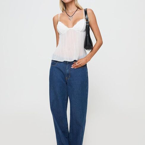 Women Lace Trim Spaghetti Strap Camisoles V Neck Tie Back Crop Tops Sleeveless Backless Tank Tops in Kuwait