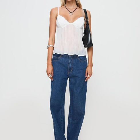 Women Lace Trim Spaghetti Strap Camisoles V Neck Tie Back Crop Tops Sleeveless Backless Tank Tops in Kuwait