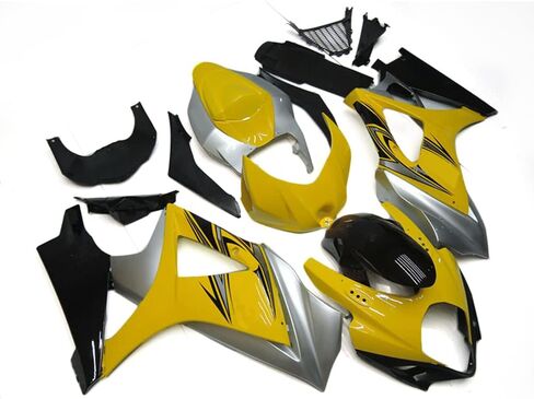 حقن الفضة الأصفر الأسود ABS مجموعة كاملة من طقم الطقم ل Suzuki GSXR1000 K7 2007 2008 GSXR 1000 07 08 GSX-R1000 GSXR1000 دراجة نارية من البلاستيك إطارات الجسم in Kuwait