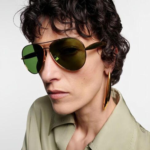 Oversized Gold Aviator Sunglasses for Women Men Retro 70s Metal Big Aviators Sun Glasses Womens Trendy CS002 in Saudi Arabia