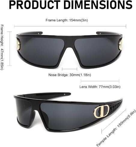 KENBO Y2K Sunglasses Wrap Around Futuristic Sunglasses for Women Men Fashion Sport Shades Sun Glasses UV400 in Saudi Arabia