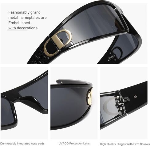 KENBO Y2K Sunglasses Wrap Around Futuristic Sunglasses for Women Men Fashion Sport Shades Sun Glasses UV400 in Saudi Arabia