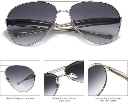 Oversized Gold Aviator Sunglasses for Women Men Retro 70s Metal Big Aviators Sun Glasses Womens Trendy CS002 in Saudi Arabia