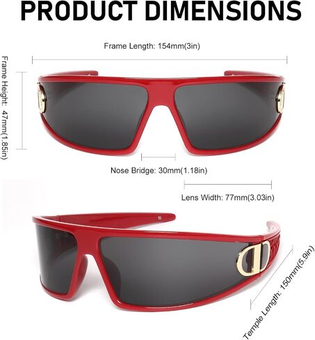 KENBO Y2K Sunglasses Wrap Around Futuristic Sunglasses for Women Men Fashion Sport Shades Sun Glasses UV400 in Saudi Arabia