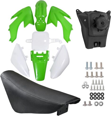 CRF50 Plastics Kit Pit Bike Parts Faertings + مقعد + خزان وقود الغاز + مسامير الأجهزة لـ CRF 50 XR 50 XR50 SSR 110 SSR 125 Taotao DB14 Coolster 125CC Dirt Pit Bikes (Red) in Kuwait