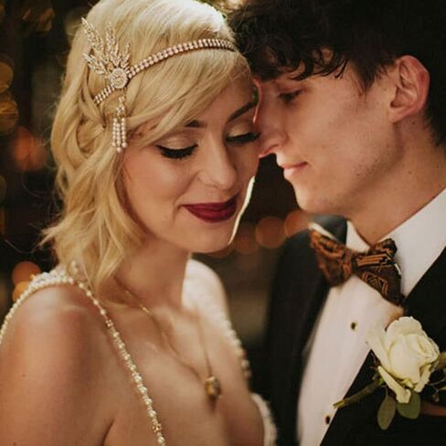 GORTIN 1920's Flapper Headband Leaf Rhiestones Headpiece Bride Wedding Headdress Bridal Flapper Hair Accessories Head Chain for Women(Gold) in Kuwait