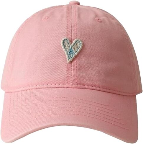CORIRESHA Women's Unisex Vintage Heart Patchwork Baseball Cap Adjustable Cotton Dad Hat in Saudi Arabia