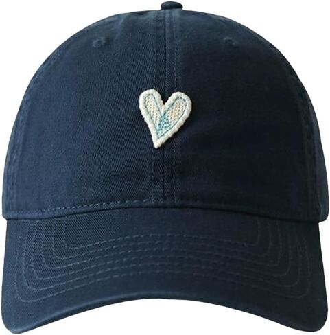 CORIRESHA Women's Unisex Vintage Heart Patchwork Baseball Cap Adjustable Cotton Dad Hat in Saudi Arabia