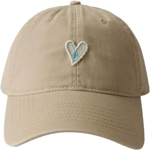 CORIRESHA Women's Unisex Vintage Heart Patchwork Baseball Cap Adjustable Cotton Dad Hat in Saudi Arabia