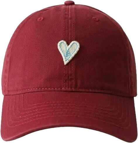 CORIRESHA Women's Unisex Vintage Heart Patchwork Baseball Cap Adjustable Cotton Dad Hat in Saudi Arabia