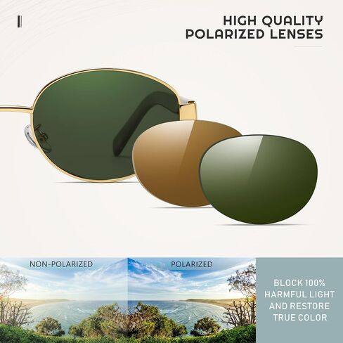 SUNGAIT Retro Oval Sunglasses for Women Polarized Sun Glasses Trendy Classic UV400 in Saudi Arabia