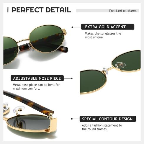 SUNGAIT Retro Oval Sunglasses for Women Polarized Sun Glasses Trendy Classic UV400 in Saudi Arabia