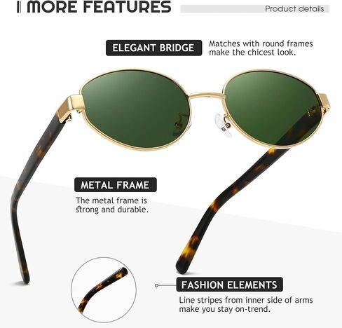 SUNGAIT Retro Oval Sunglasses for Women Polarized Sun Glasses Trendy Classic UV400 in Saudi Arabia