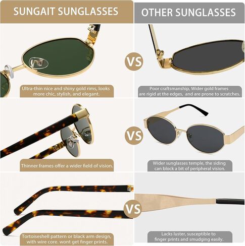 SUNGAIT Retro Oval Sunglasses for Women Polarized Sun Glasses Trendy Classic UV400 in Saudi Arabia