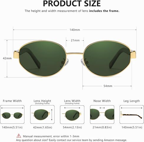 SUNGAIT Retro Oval Sunglasses for Women Polarized Sun Glasses Trendy Classic UV400 in Saudi Arabia