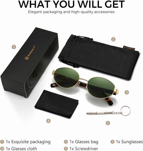 SUNGAIT Retro Oval Sunglasses for Women Polarized Sun Glasses Trendy Classic UV400 in Saudi Arabia