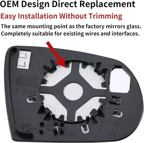 استبدال مرآة جانب السائق لعام 2014-2019 Jeep Cherokee ، 2017-2021 Jeep Compass Mirrors Glass-Glass محدب ، مرآة عرض خلفية جانبية مع الطاقة مدفوعة in Saudi Arabia