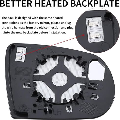 استبدال مرآة جانب السائق لعام 2014-2019 Jeep Cherokee ، 2017-2021 Jeep Compass Mirrors Glass-Glass محدب ، مرآة عرض خلفية جانبية مع الطاقة مدفوعة in Saudi Arabia