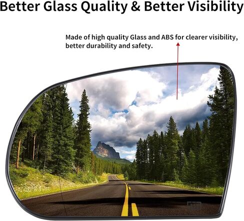 استبدال مرآة جانب السائق لعام 2014-2019 Jeep Cherokee ، 2017-2021 Jeep Compass Mirrors Glass-Glass محدب ، مرآة عرض خلفية جانبية مع الطاقة مدفوعة in Saudi Arabia