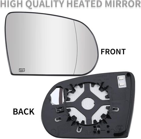 Driver Side Mirror Replacement for 2014-2019 Jeep Cherokee, 2017-2021 Jeep Compass Mirrors Glass - Convex Mirror Glass, Left Side Rear View Mirror with Power Heated in Kuwait