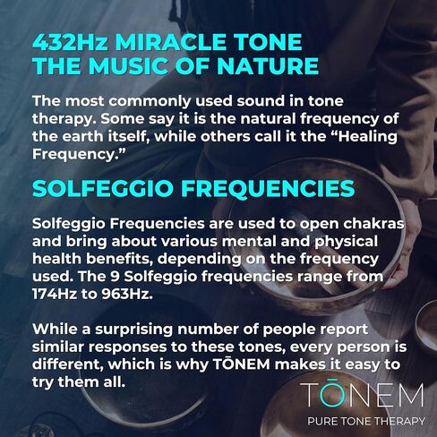 Pure Tone Therapy Sound Healing & Meditation Tool, Solfeggio Frequencies and 432Hz Miracle Tone, Continuous Play and 3-Minute Timer in Saudi Arabia