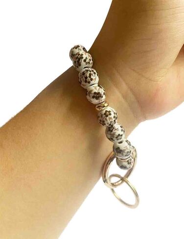 BattleTim Keychain Wristlet for Women, Floral Porcelain Beads Bracelet Key Ring Girl, Key Chain Holder for Car Keys in Kuwait
