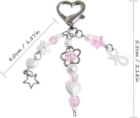 Cute Keychain, Y2K Kawaii KeyChains Accessories Decor for Girls Women Bag Purse Charms Gift in Saudi Arabia