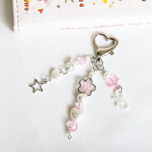 Cute Keychain, Y2K Kawaii KeyChains Accessories Decor for Girls Women Bag Purse Charms Gift in Saudi Arabia