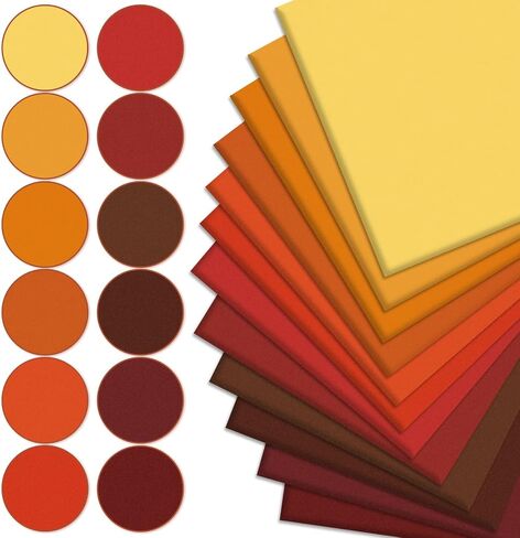 Whaline 12Pcs Fall Cotton Fabric Bundles 18 x 22 Inch Autumn Solid Colors Fat Quarters Orange Green Sewing Fabrics for Fall Thanksgiving DIY Craft Party Decor in Saudi Arabia