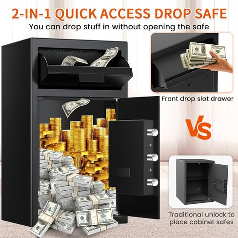 2.8 CUFT Deposter Safe مع فتحة قطرة ، انخفاض نقدي مضاد للسرقة مع لوحة المفاتيح الرقمية ، صندوق إسقاط الأموال الثقيلة مع عرض LED ، انخفاض آمن لرجال الأعمال التجارية كنيسة العمل in Kuwait