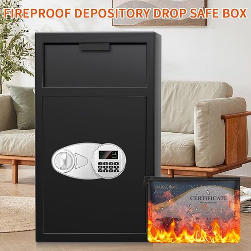 2.8 CUFT Deposter Safe مع فتحة قطرة ، انخفاض نقدي مضاد للسرقة مع لوحة المفاتيح الرقمية ، صندوق إسقاط الأموال الثقيلة مع عرض LED ، انخفاض آمن لرجال الأعمال التجارية كنيسة العمل in Kuwait