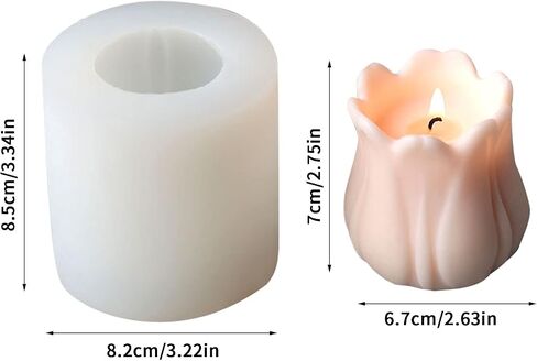 Embossed Butterfly Frangipani Cylinder Candle Molds, Pillar Candle Mold Epoxy Resin Casting Silicone Mould for Making Candle Soap Plaster Clay Mold in Saudi Arabia