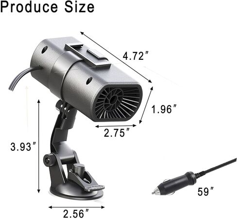 سخان 12 فولت للسيارة 150W تسخين سريع التدفئة مروحة Defogger & Defroster 360 ° التناوب سخان السيارات المحمولة التي تتساقط في سجائر أخف وزنا هواء صغير الحرارة Red02 in Kuwait