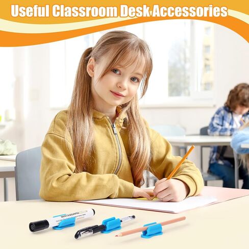 Pen Holder for Desk, 20 PACK Adhesive Silicone Pen Holder for Classroom Clipboard Attachment, Marker Holder, Pencil Holder,Marker Clip for Desk,Classroom,Office Accessories (Red) in Saudi Arabia