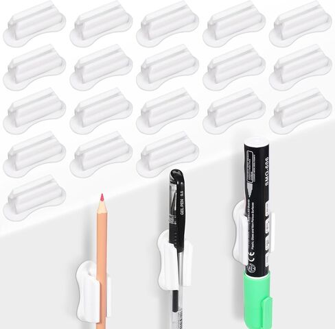 Pen Holder for Desk, 20 PACK Adhesive Silicone Pen Holder for Classroom Clipboard Attachment, Marker Holder, Pencil Holder,Marker Clip for Desk,Classroom,Office Accessories (Red) in Saudi Arabia