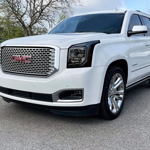 Slickmod Precut Vinyl Smoke Lint لعام 2015-2020 GMC Yukon | المصباح الأمامي Yukon XL (35 ٪ دخان خفيف ، 1. المصباح الأمامي) in Kuwait
