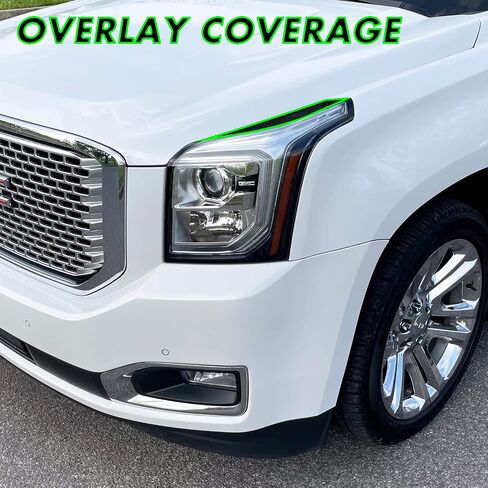 SlickMod PreCut Vinyl Smoke Tint for 2015-2020 GMC Yukon | Yukon XL Headlight (35% Light Smoke, 1. Headlight) in Saudi Arabia