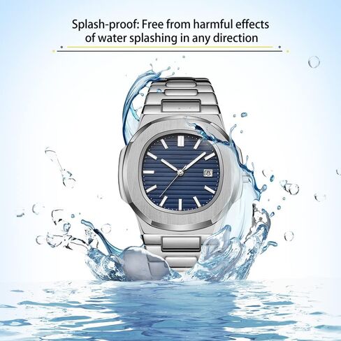 BARAMON Wrist Watches for Men, Nautilus Stainless Steel Quartz Movement Date Luxury Diamond Style Men's Luminous Hands Casual Business Watches in Saudi Arabia