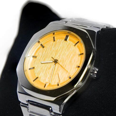 BARAMON Wrist Watches for Men, Nautilus Stainless Steel Quartz Movement Date Luxury Diamond Style Men's Luminous Hands Casual Business Watches in Saudi Arabia