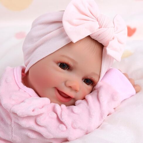 BABESIDE Lifelike Reborn Baby Dolls Girl Sunny 17-Inch Cute Full Body Vinyl Realistic Baby Doll Poseable Smiling Real Life Baby Dolls with Complete Accessories and Gift Box for 3+ Years Old Gifts in Kuwait
