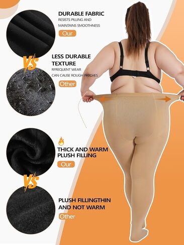 dorallure plus size الصوف الجوارب المبطنة بالنساء ، واللباس الداخلي الحراري الشتوية الشتوية الدافئة in Kuwait