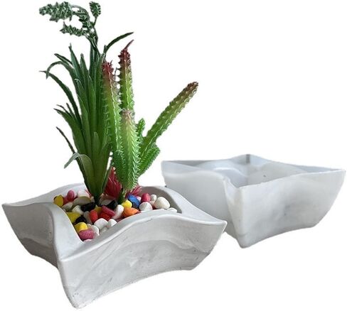 Square Concrete Flower Pot Silicone Mold Succulent Planter Vase Cactus Mold Epoxy Resin Plaster Cement Clay Mould in Kuwait