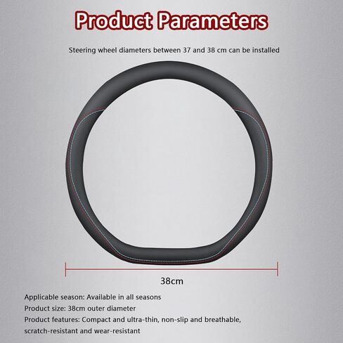 Car Steering Wheel Cover for Ford Ranger 2000–2011 2019–2025, Anti-Slip Breathable Steering Wheel Protector Leather Steering Wheel Cover, Car Interior Accessories,D Type-A in Saudi Arabia