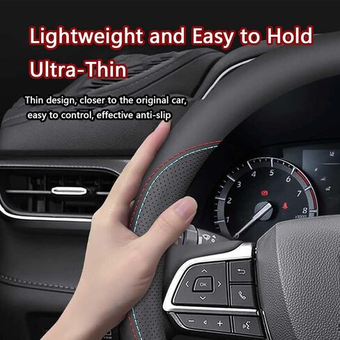 Car Steering Wheel Cover for Ford Ranger 2000–2011 2019–2025, Anti-Slip Breathable Steering Wheel Protector Leather Steering Wheel Cover, Car Interior Accessories,D Type-A in Saudi Arabia