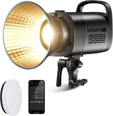NEEWER CB120B 120W LED Video Light with 2.4G&APP Control COB Bi Color 2700K-6500K 78000lux at 1m/CCT Mode/CRI97/12 Scenes/Bowens Mount Continuous Output Lighting for Studio Photography/Video Recording in Kuwait