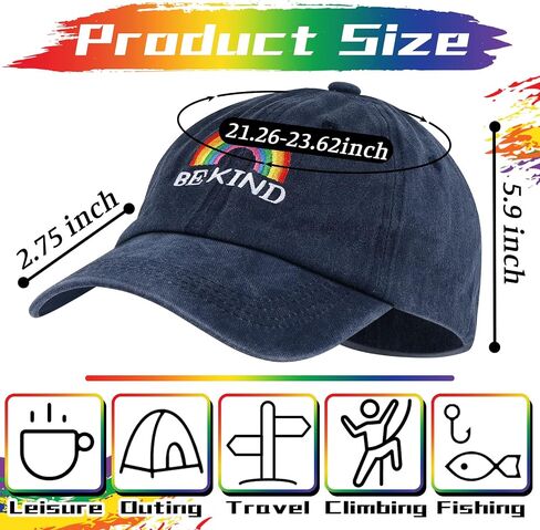 Sureio 4 PCS قوس قوس قزح الدنيم قبعات البيسبول الصيف غسلها مطرزة قابلة للتعديل لارتداء الشاحنة اليومية غير الرسمية in Kuwait