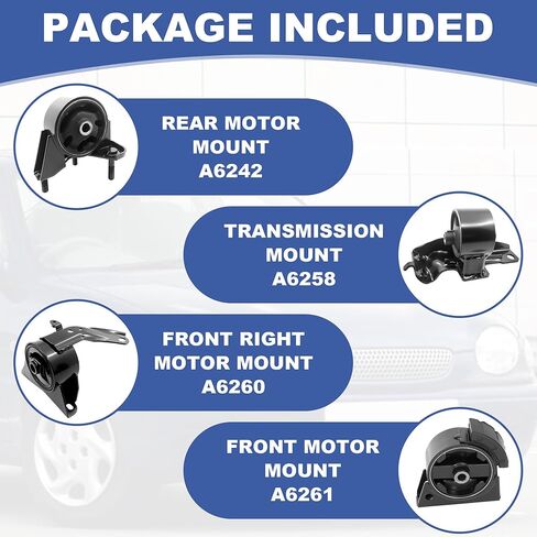 Engine Motor Mounts & Trans Mounts 4PCS Compatible With Toyota Corolla 1993 1994 1995 1996 1997 For 1993-1997 Geo Prizm Replace# A6261 A6260 A6242 A6258 in Kuwait