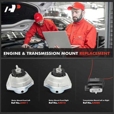 A-Premium Engine Motor Mount and Transmission Mount Kit Compatible with BMW 525i 530i 645Ci 2004-2005, 528i 528i xDrive 2009-2010, 545i 2004-2006, 550i 650i M5 M6 2006-2010, 2.5L 3.0L 4.4L 4.8L 5.0L in Saudi Arabia