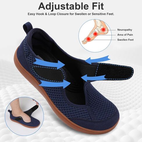 أحذية المشي من طراز Joinfree Mens Diablectly Toe Box ، ومربع صفر قابل للتعديل ، أحذية رياضية غير قابلة للتعديل ، أحذية غير رسمية متماسكة للتنفس للأقدام المتورمة ، الوذمة ، أقدام حساسة ، كبار السن ، التهاب المفاصل in Kuwait