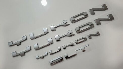 4pcs Kit Yukon SLT Letters Emblem 3D Door الخلفية الشارة شارة شارة ملصق ملصق Yukon XL للاستبدال لعام 2021-2023 Yukon SLT (Overlay Emblem Matte Black) in Saudi Arabia